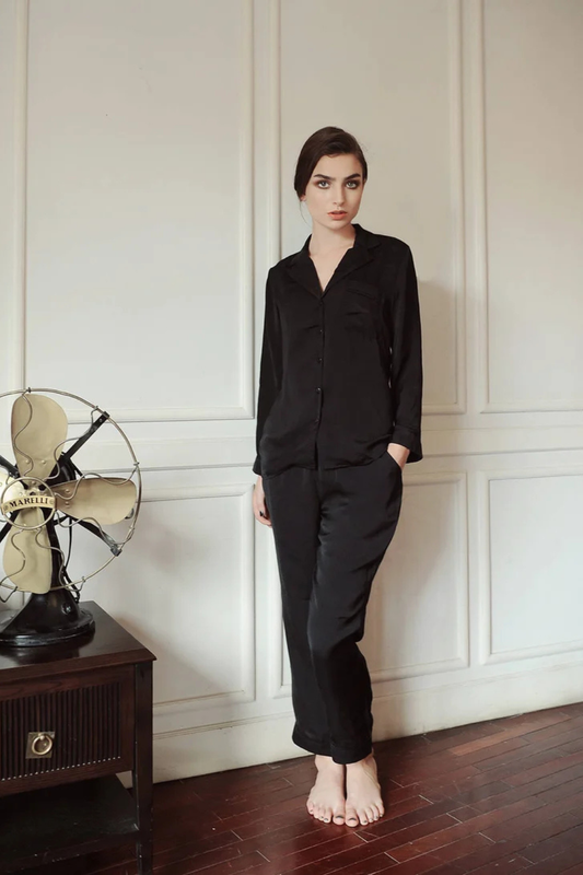 Long Sleeves Silk Pajamas - Sleepwear Silk - Silk PJs Bridesmaids - Silk Nightie - Nightdress Women - Bridal Pajamas - Silk Pyjamas Women