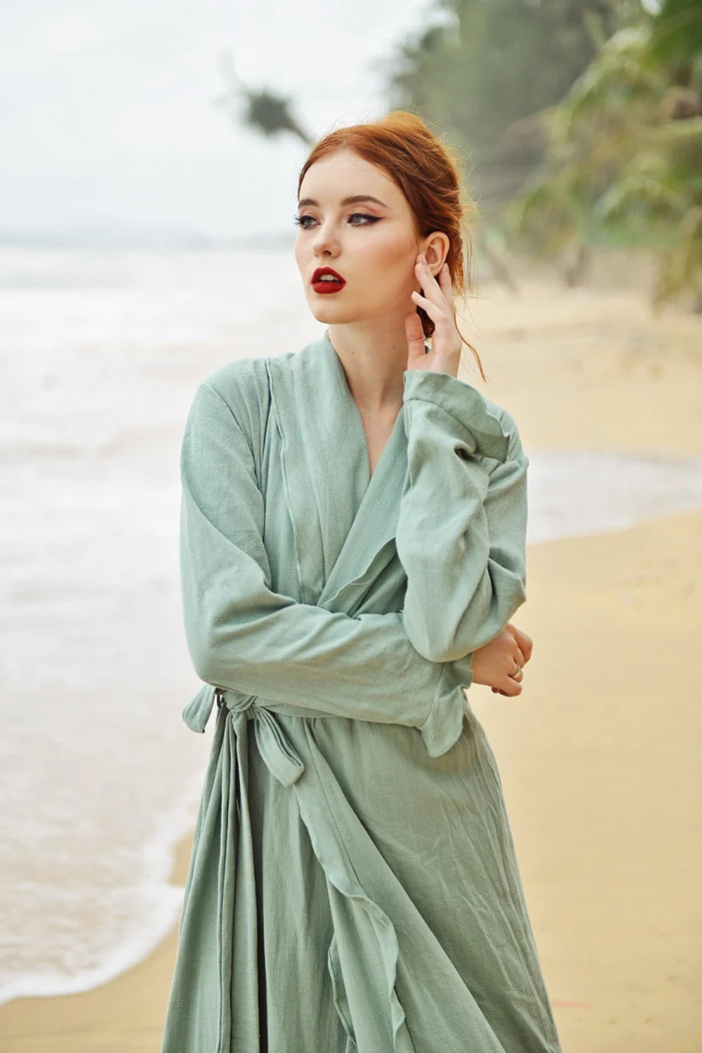 Linen Robe Long - Linen Robe for Women - Women Long Robe - Long Sleeve Robe