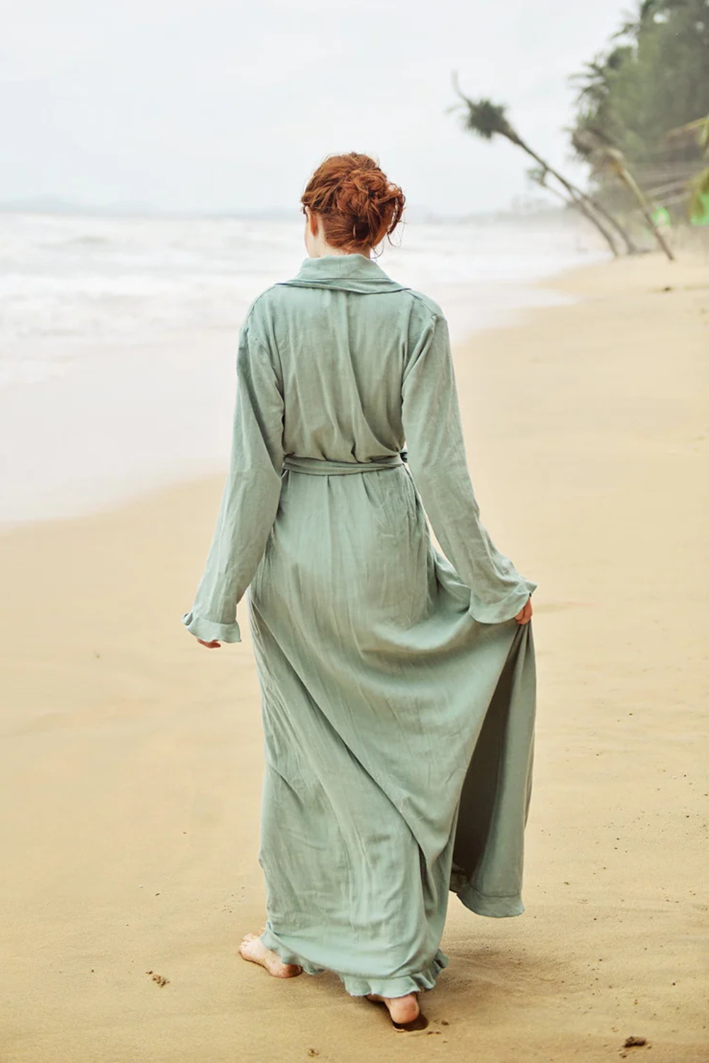 Linen Robe Long - Linen Robe for Women - Women Long Robe - Long Sleeve Robe