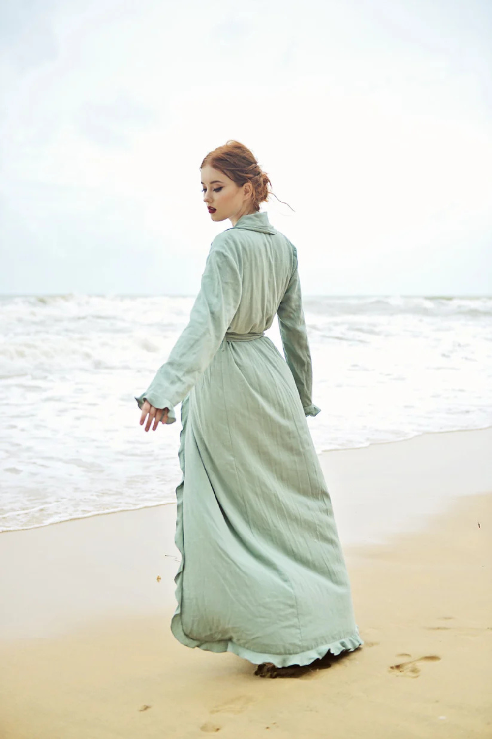Linen Robe Long - Linen Robe for Women - Women Long Robe - Long Sleeve Robe