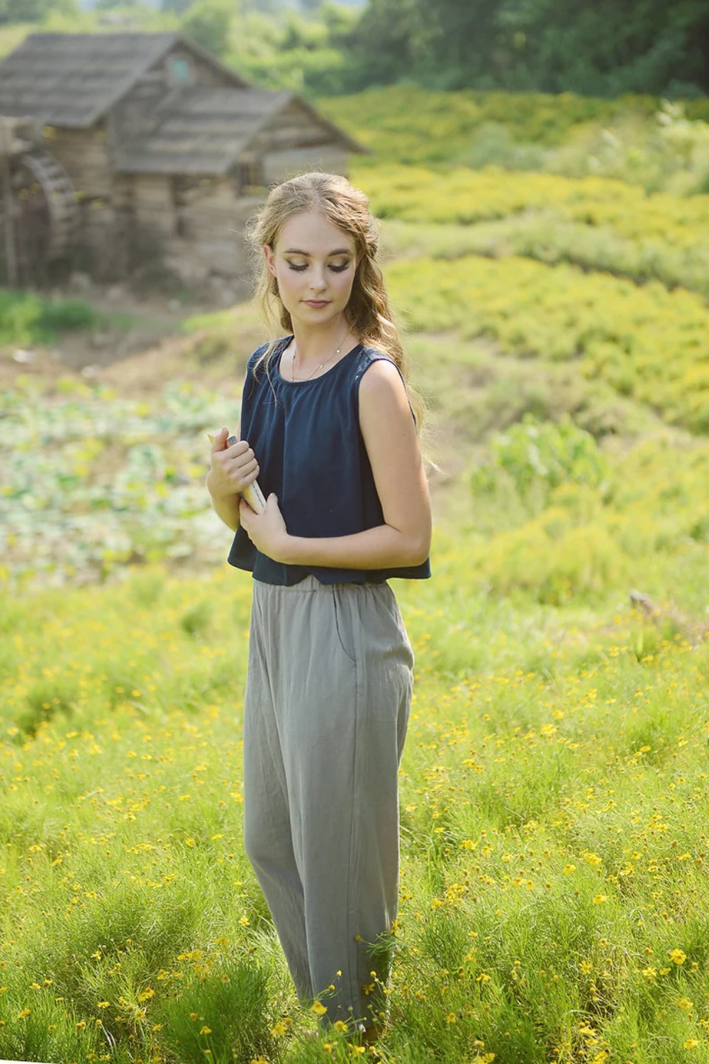 Relaxed Cotton Linen Trousers