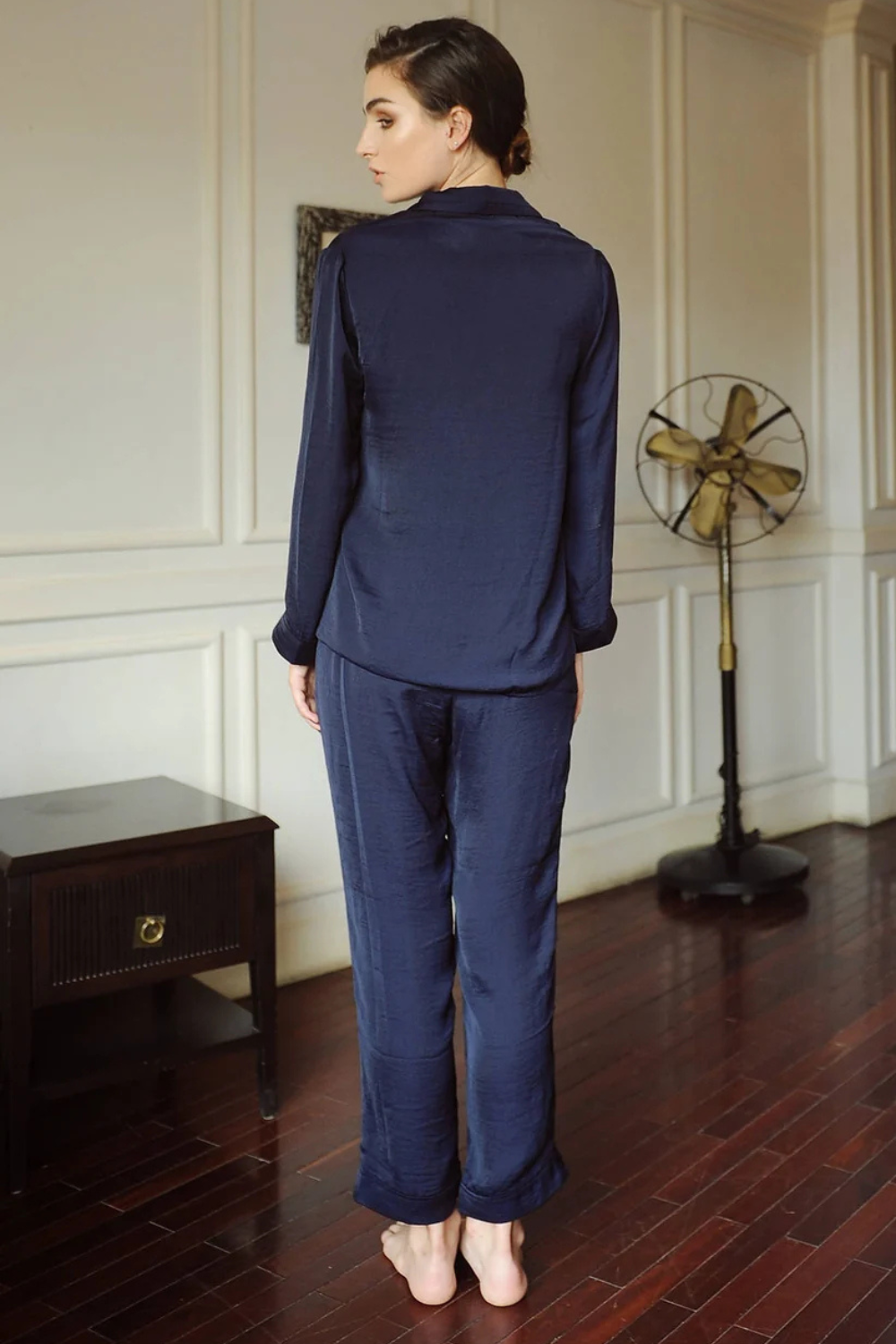 Long Sleeve Silk Pajamas Set