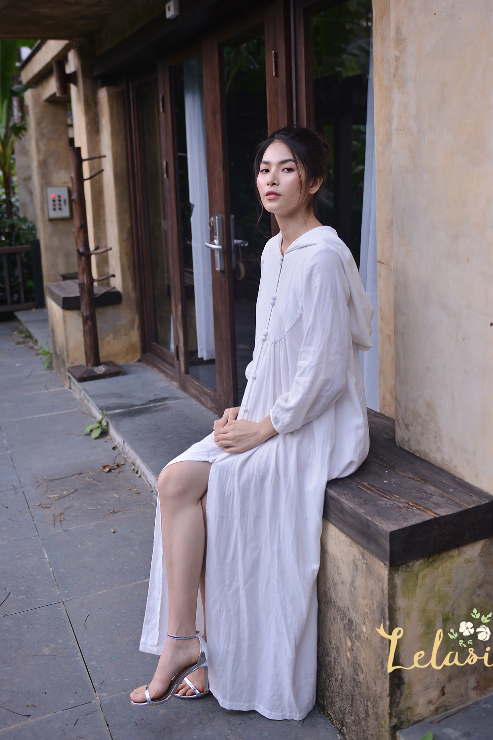 Oversized Maxi Linen Dress with Hood - Maternity Friendly