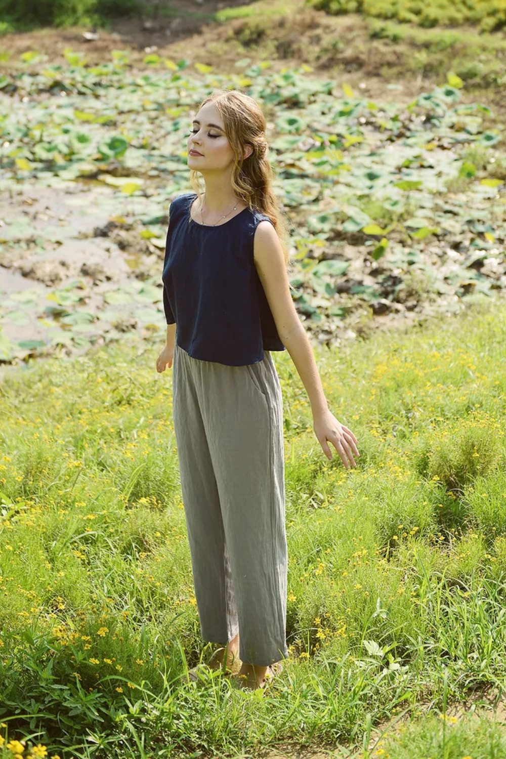 Relaxed Cotton Linen Trousers
