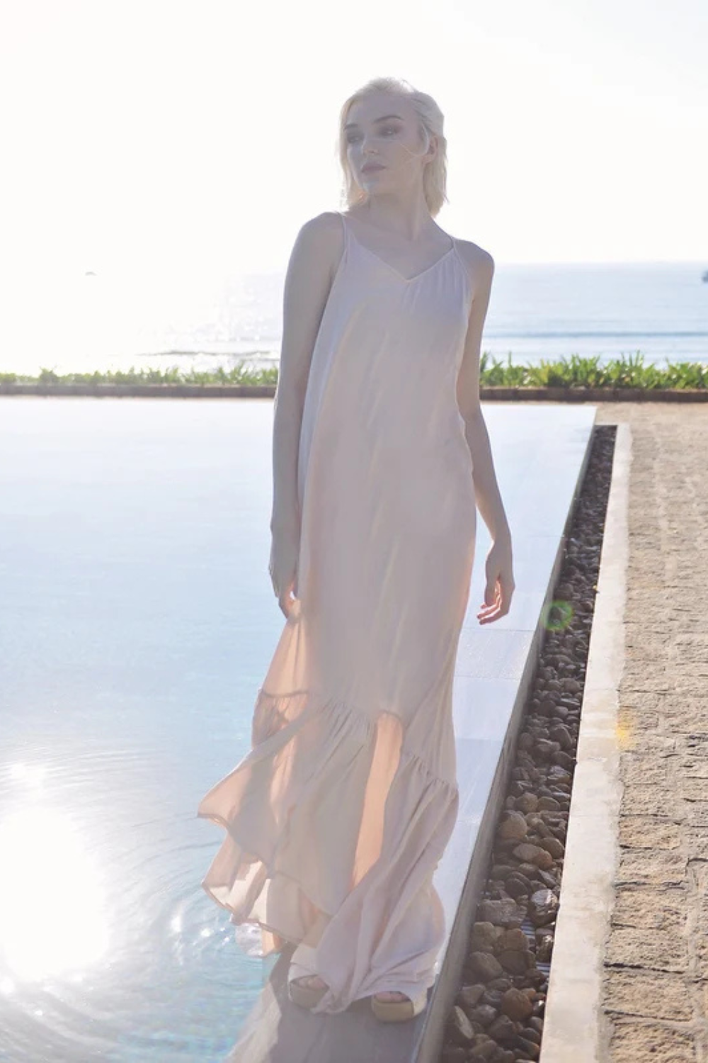 Low Back Silk Maxi Dress