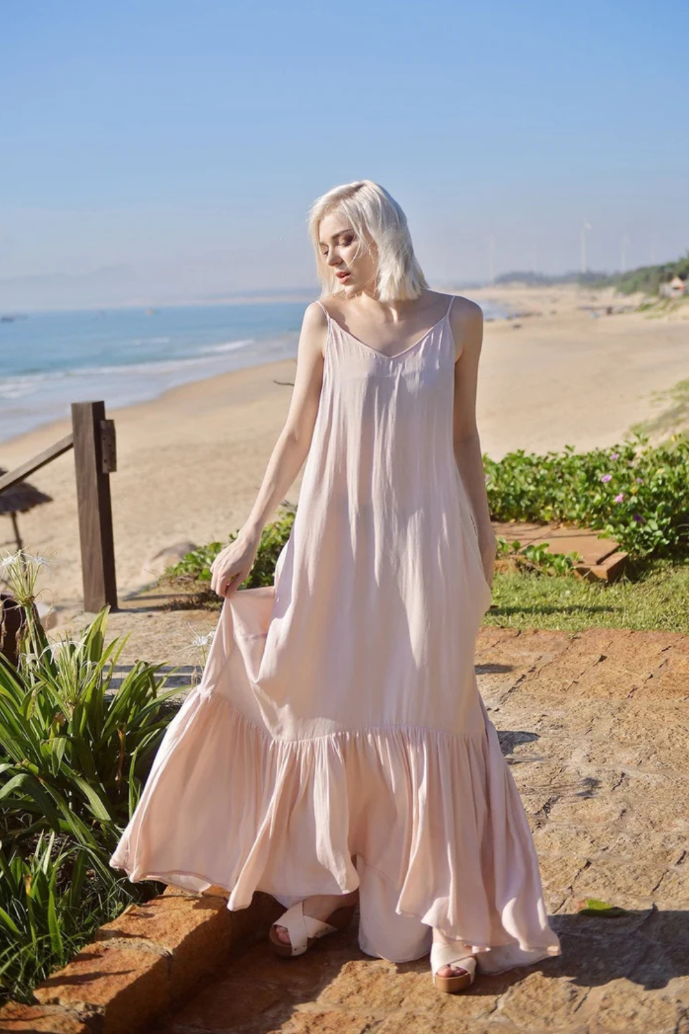 Low Back Silk Maxi Dress