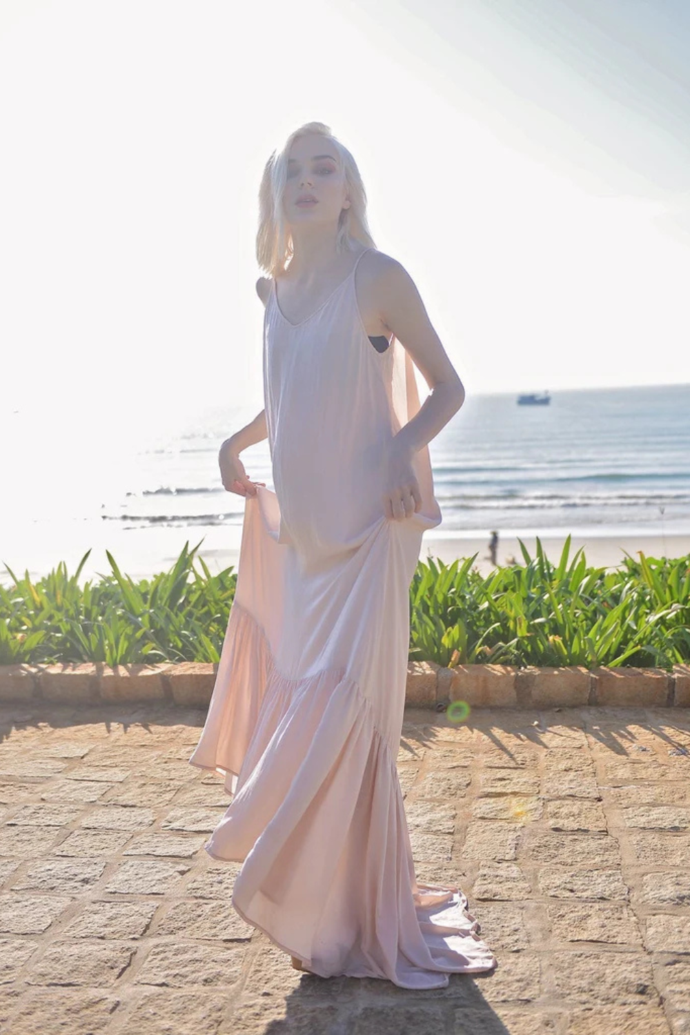 Low Back Silk Maxi Dress