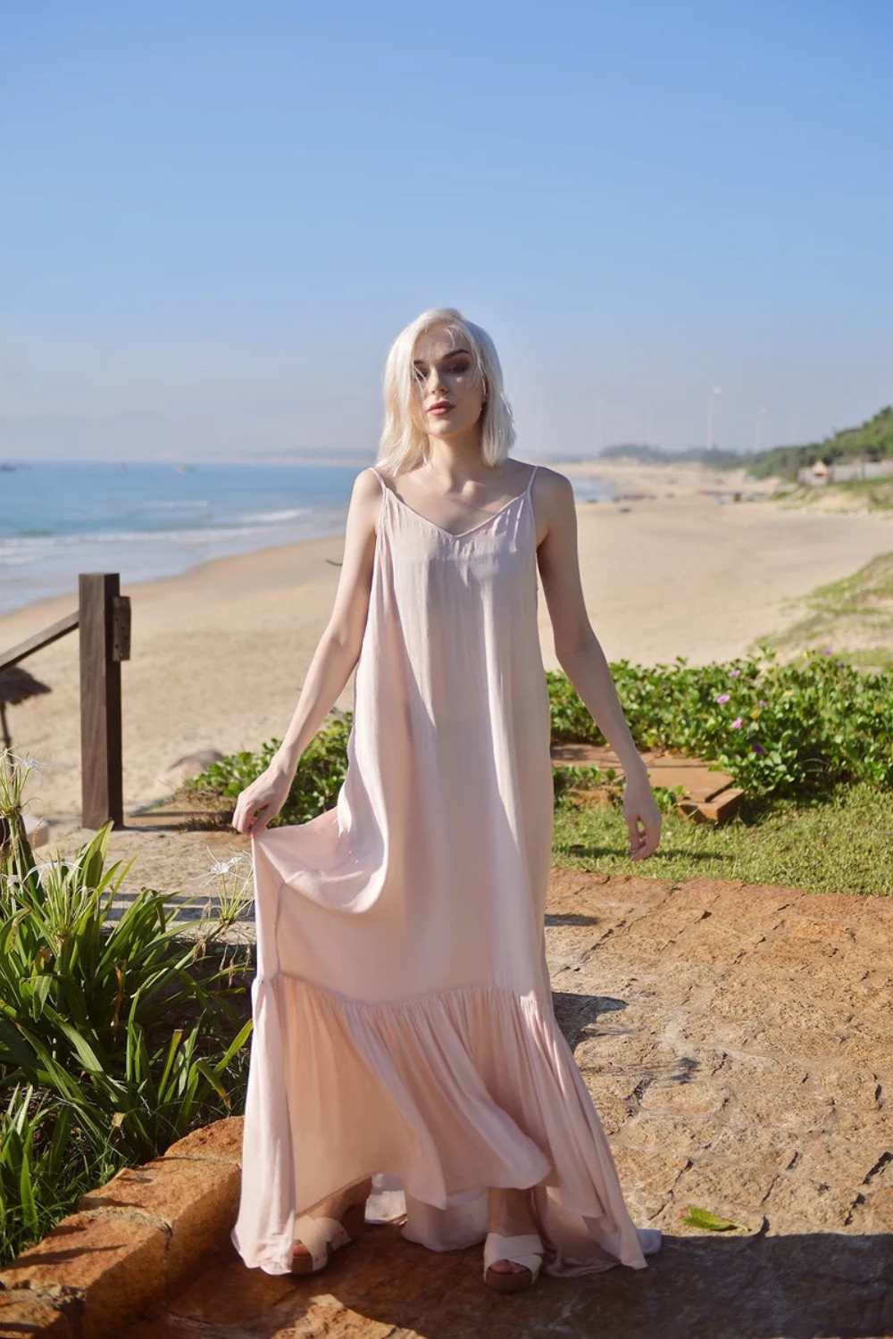 Low Back Silk Maxi Dress