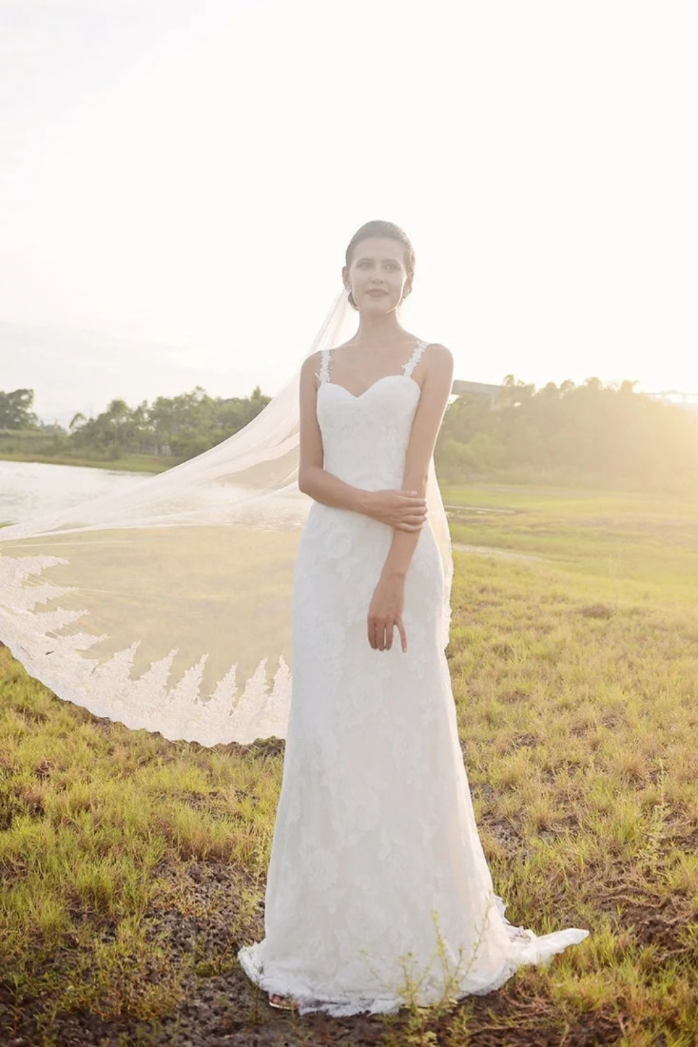 Trumpet Lace Wedding Gown - Lace Wedding Dress - Bridal Lace Gown - Tailor to your measurements