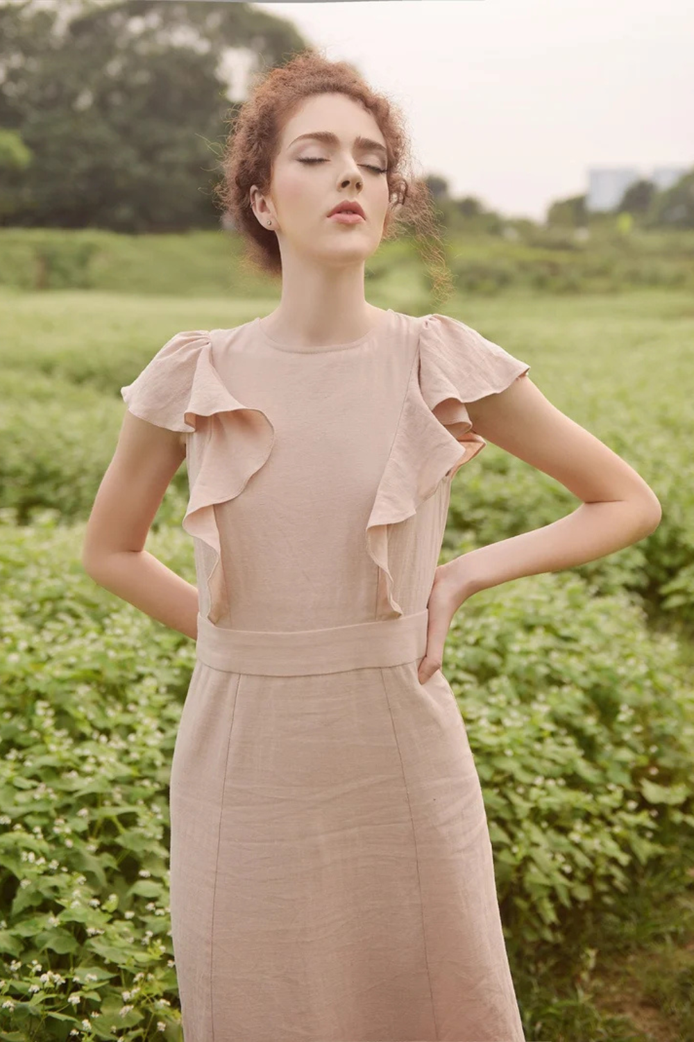 Maxi Linen Dress - Women Organic Cotton Dress - Beach Resort Dress