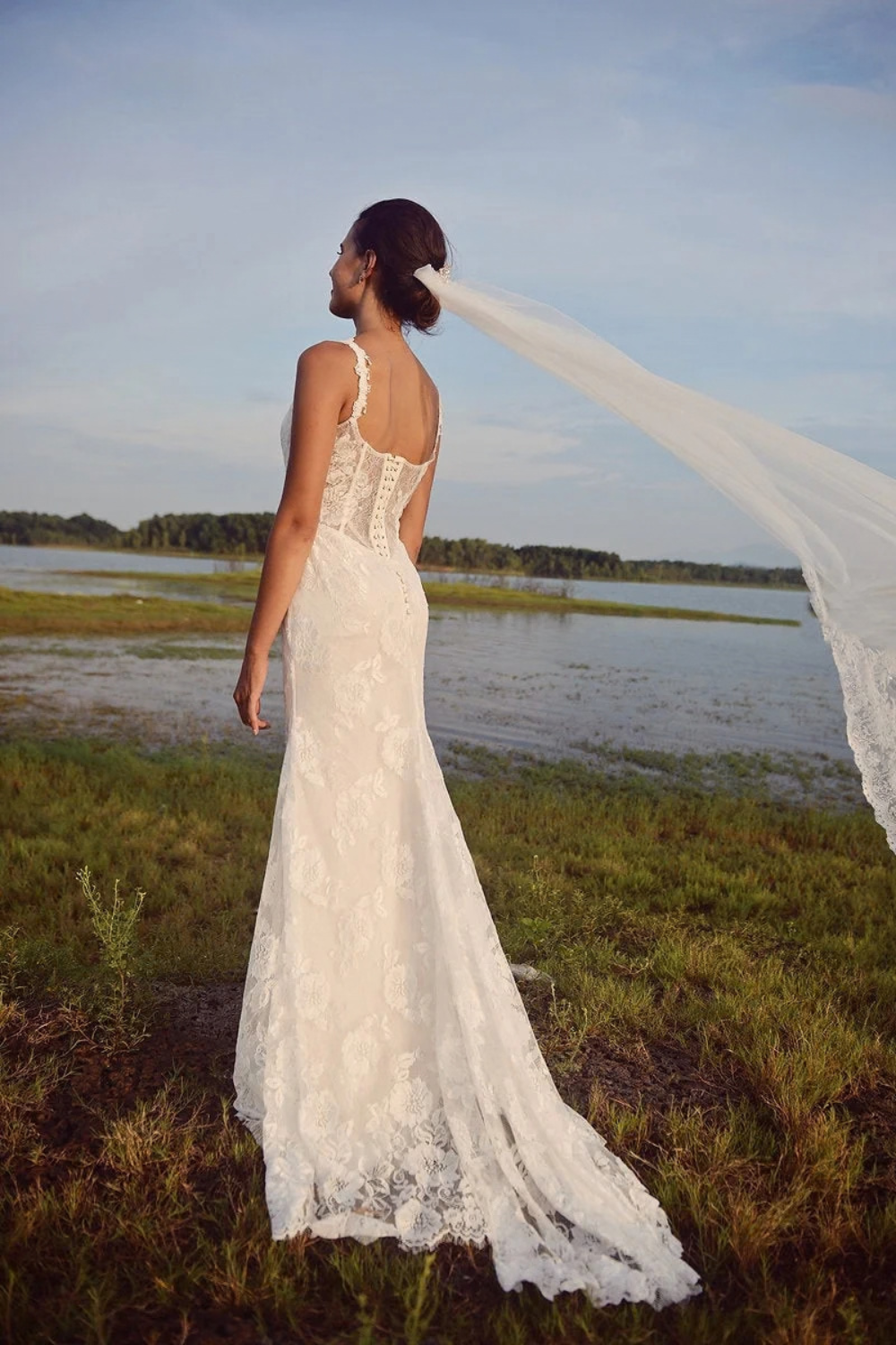 Trumpet Lace Wedding Gown - Lace Wedding Dress - Bridal Lace Gown - Tailor to your measurements