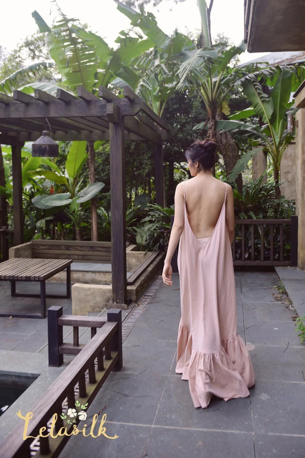 Low Back Silk Maxi Dress