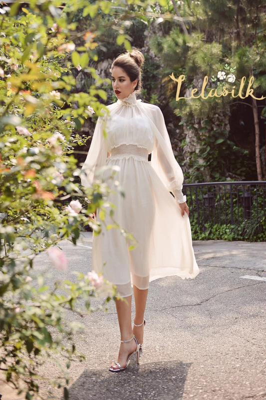Soft Sheer Silk Dress - Simple Wedding Guest Dress - Dress For Bridesmaids