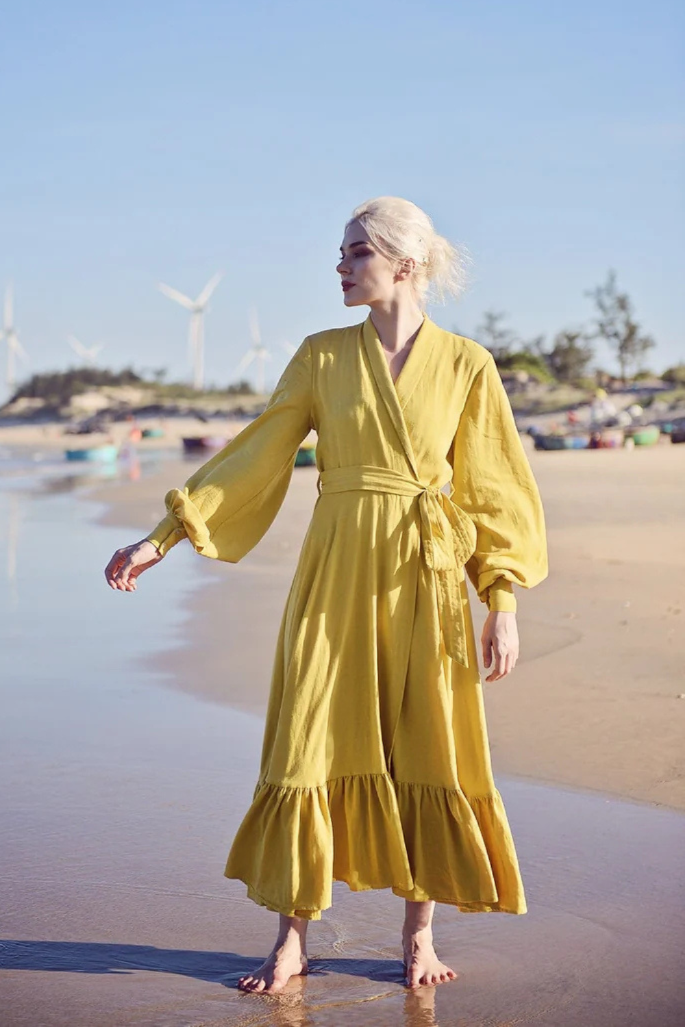 Linen Robe for Women - Linen Long Robe - Organic Cotton Women Robe