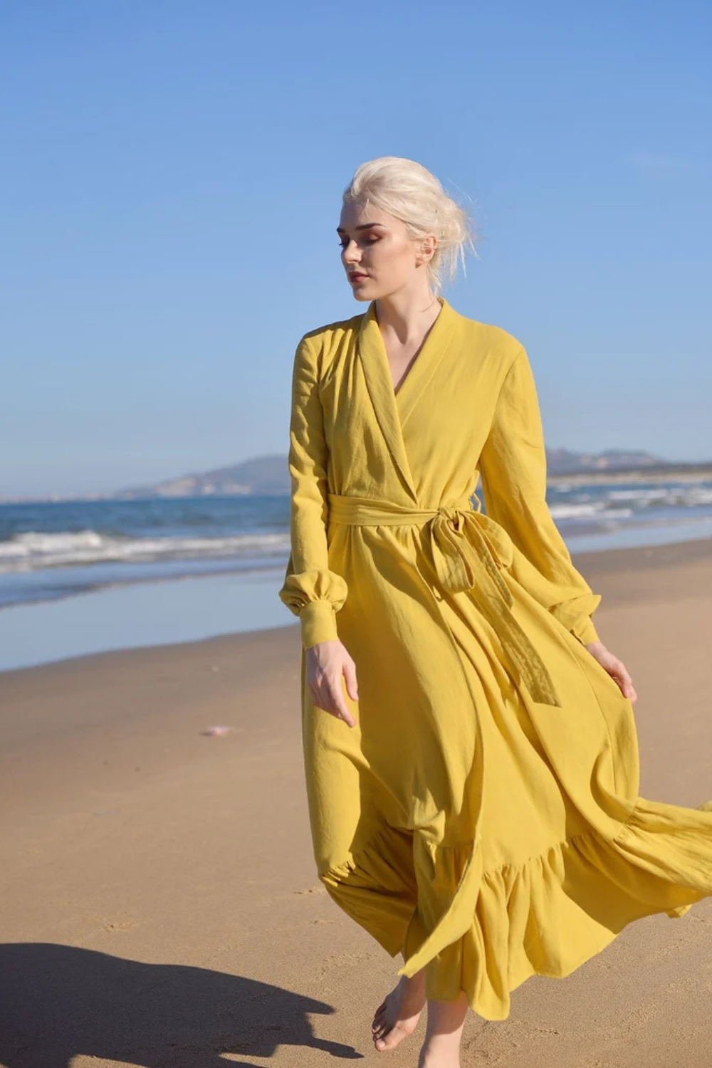 Linen Robe for Women - Linen Long Robe - Organic Cotton Women Robe