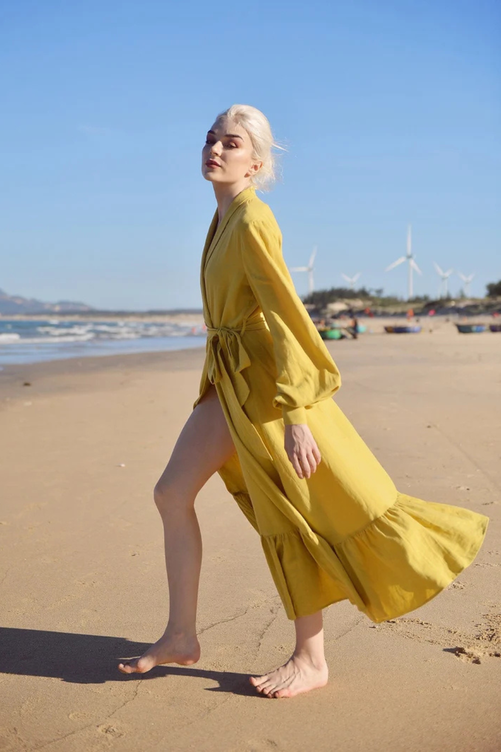Linen Robe for Women - Linen Long Robe - Organic Cotton Women Robe