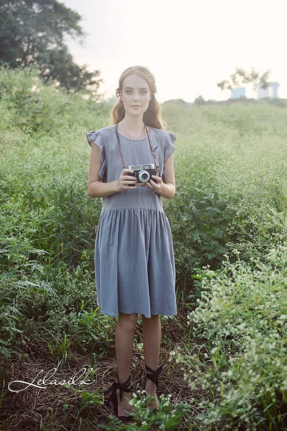 Short Linen Dress - Linen Cotton Dress - Summer Natural Dress