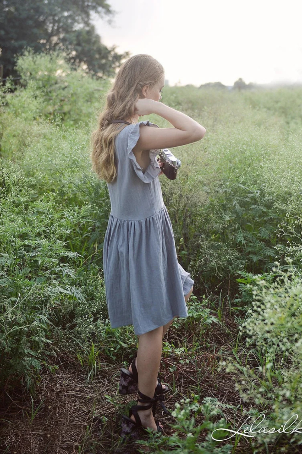 Short Linen Dress - Linen Cotton Dress - Summer Natural Dress