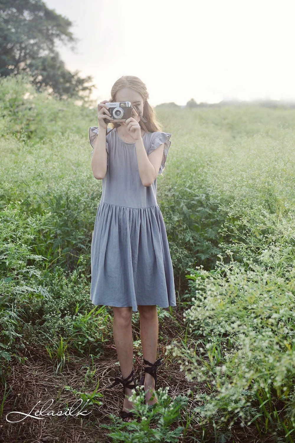 Short Linen Dress - Linen Cotton Dress - Summer Natural Dress