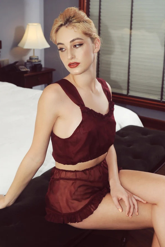 Sheer Silk Lingeries - Silk Tulle sleepwear - Sexy Pajamas Sheer - Honeymoon Gift