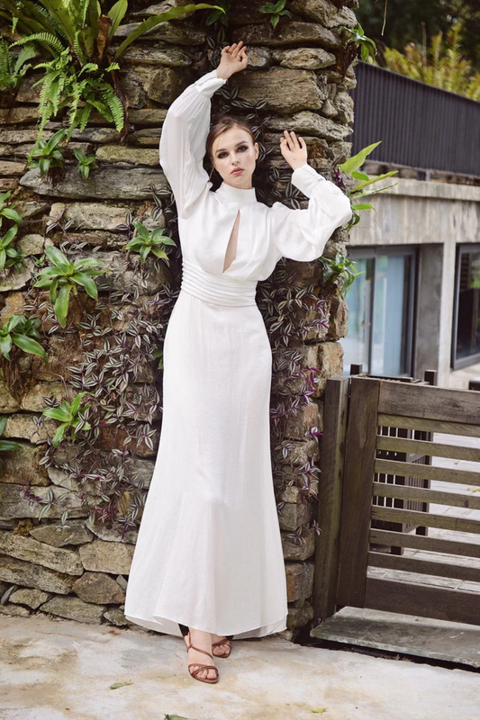 Classic Wedding Silk Dress - Wedding Guest Dress - Ivory Wedding Gown - Bridesmaids Silk Dress