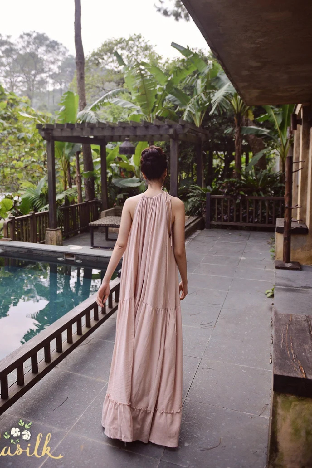 Long Cotton Dress - Organic Cotton Dress - Resort Beach Dress - Natural Fabric