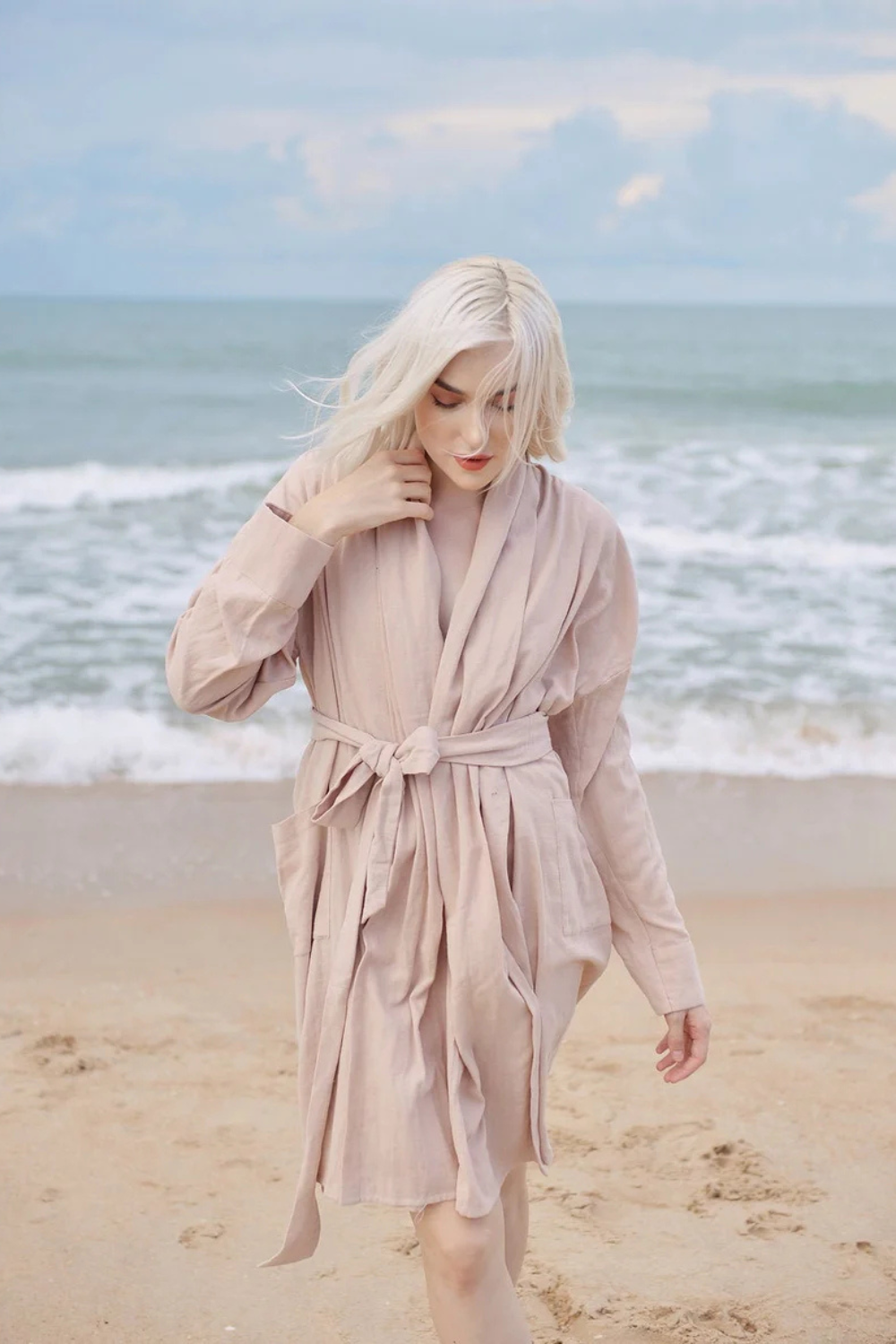 Cotton Robe Women - Women Linen Robe - Organic Cotton Robe