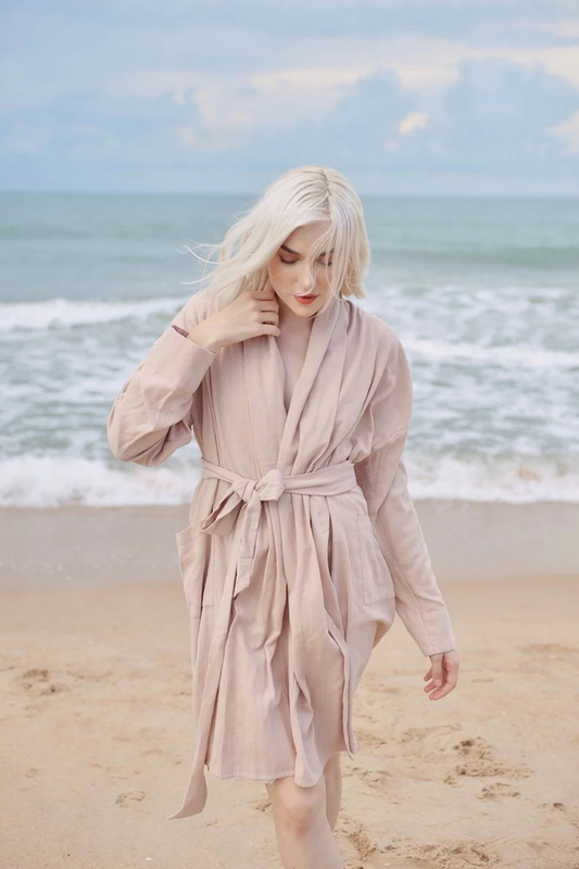 Cotton Robe Women - Women Linen Robe - Organic Cotton Robe