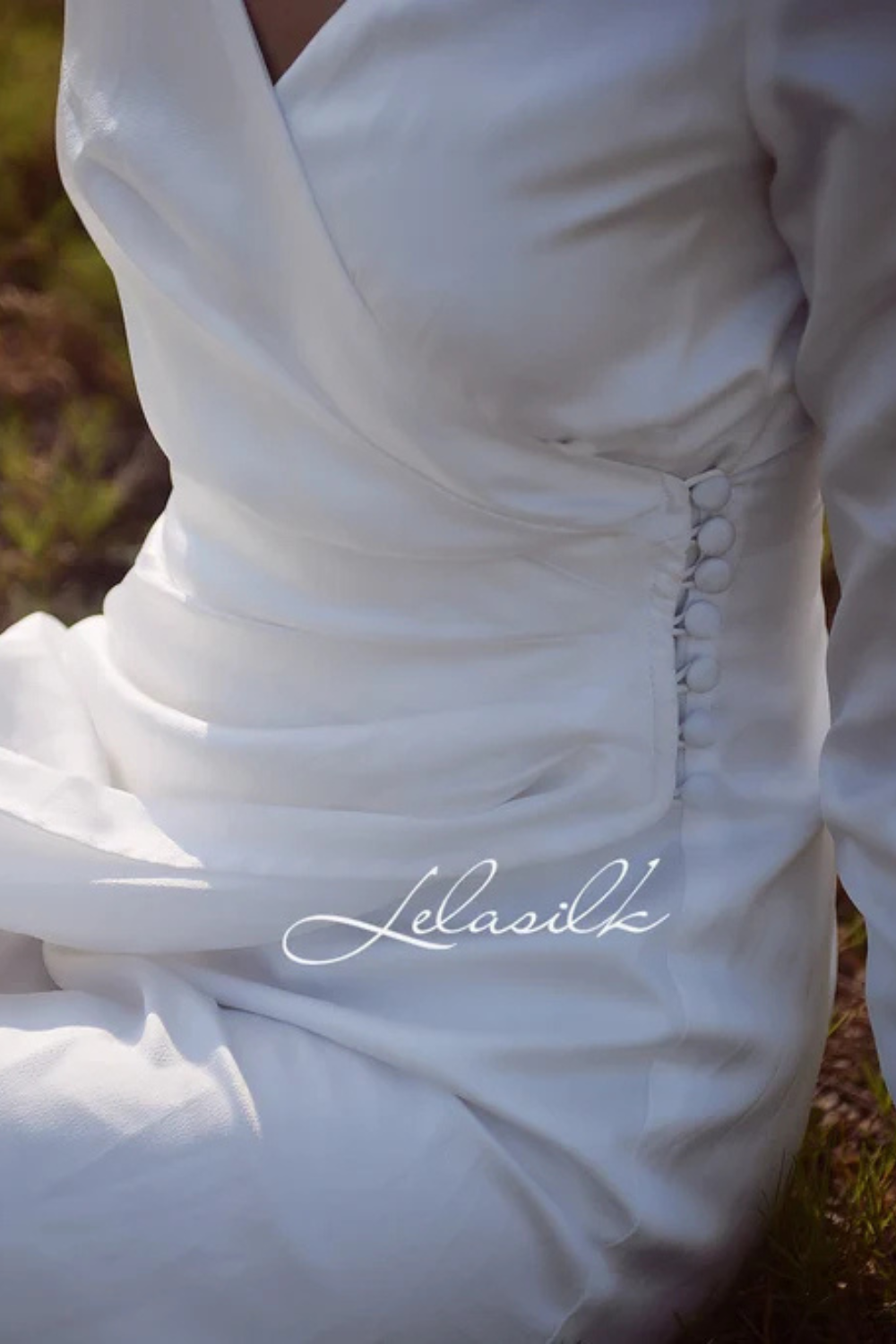 Silk Gown Draped - Women Party Dress - Ivory Wedding Dress - Women Silk Dress