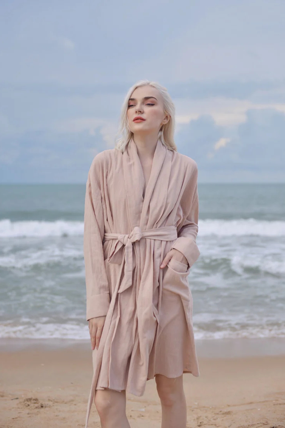 Cotton Robe Women - Women Linen Robe - Organic Cotton Robe