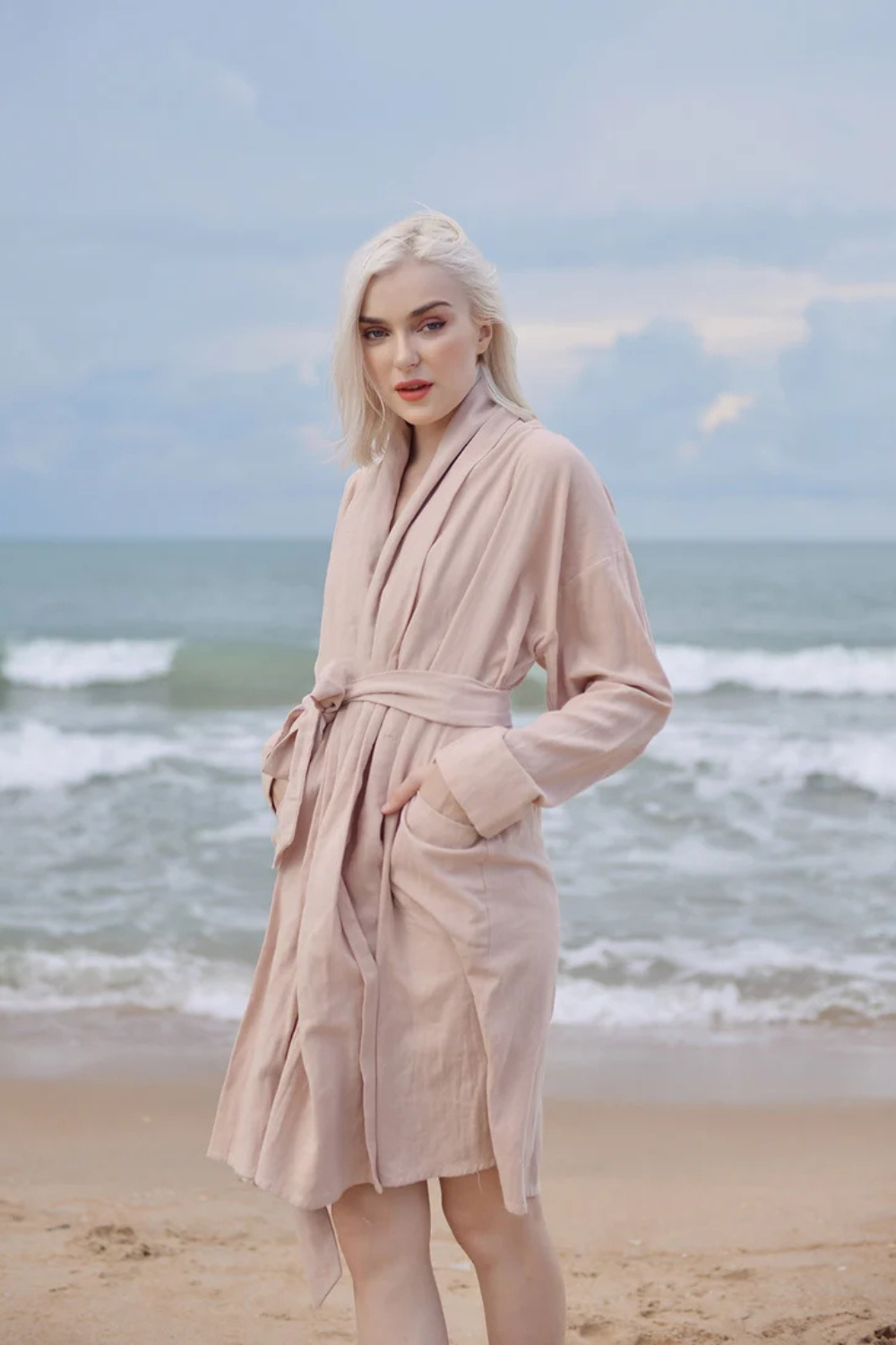 Cotton Robe Women - Women Linen Robe - Organic Cotton Robe