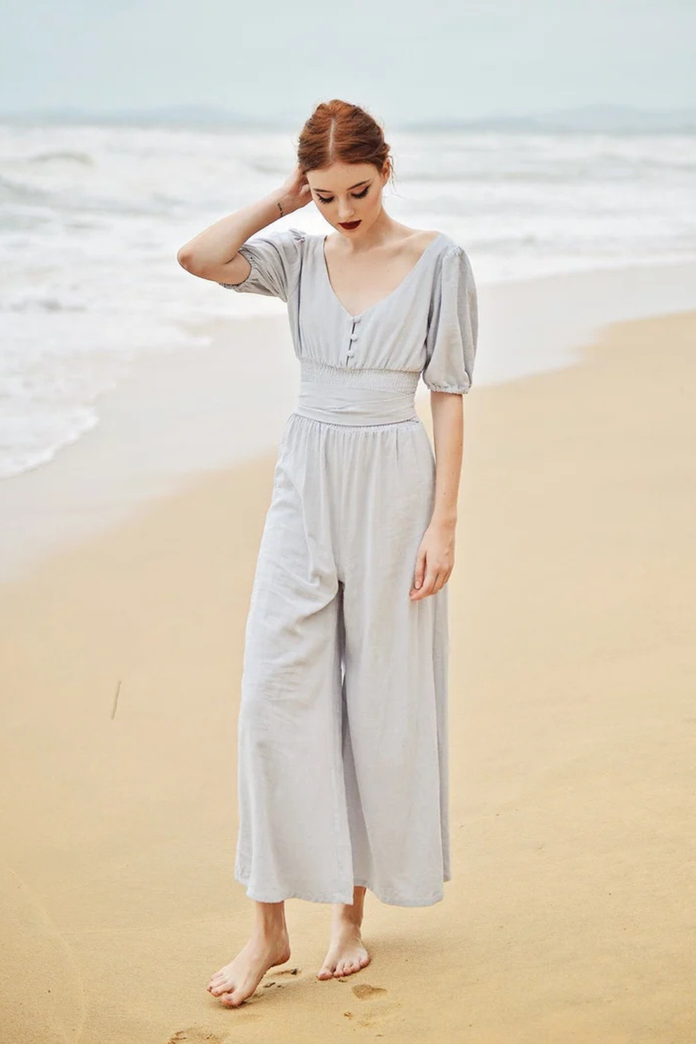 Linen Jumpsuit Overalls - Women Summer Jumper - Cotton Jumpsuit for Women