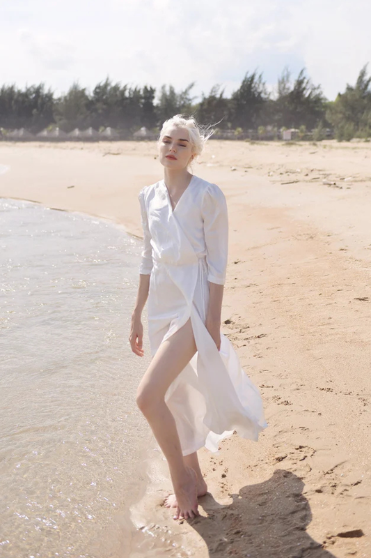 Bridesmaids Silk Dress - Wrap Silk Dress - Formal Cocktail dress