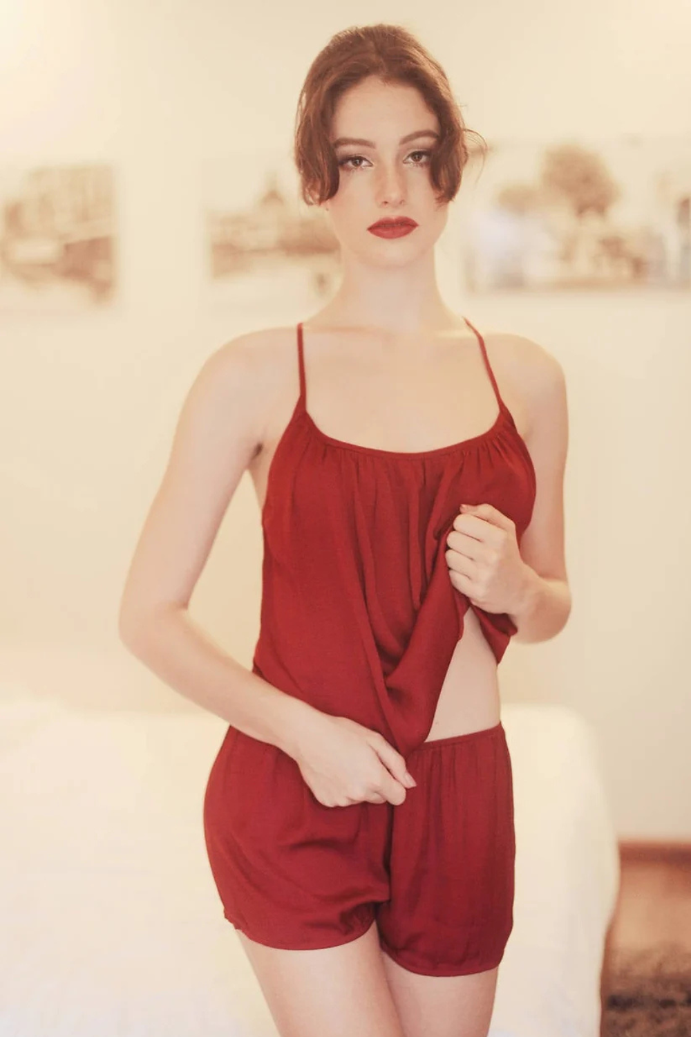 Silk Pajama Set with Shorts