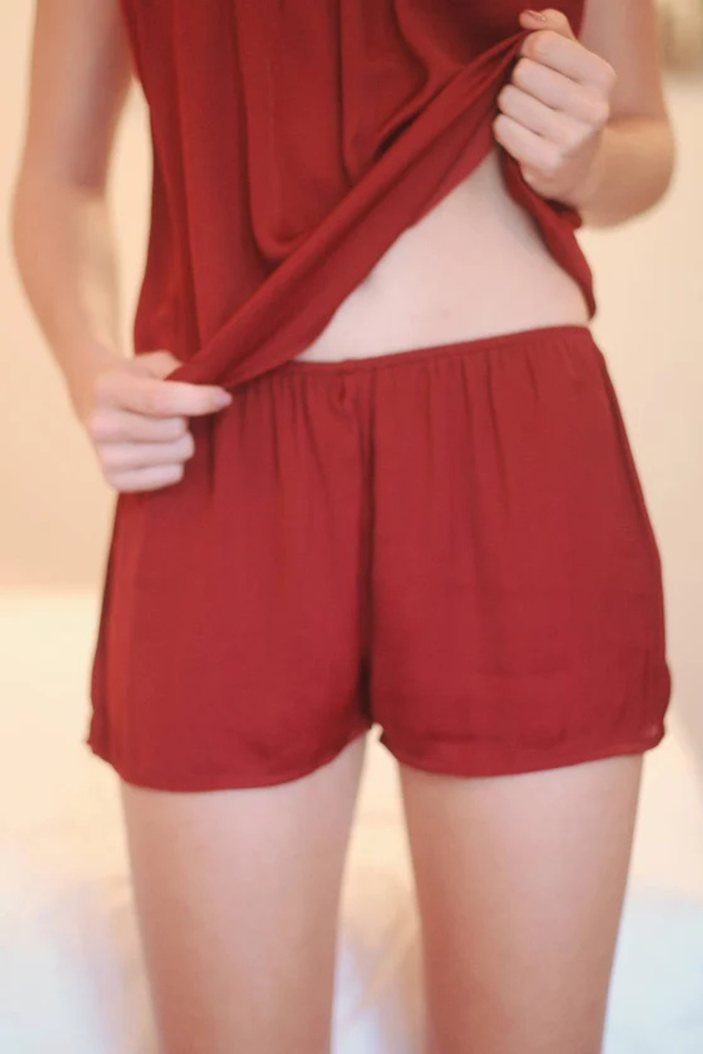 Silk Pajama Set with Shorts