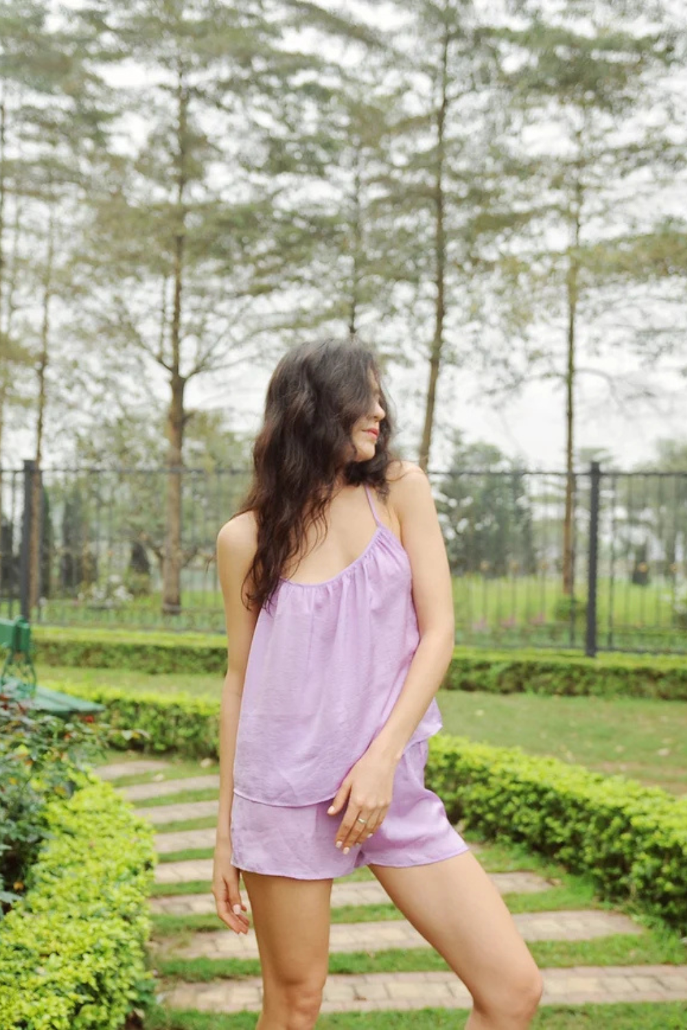 Silk Pajama Set with Shorts