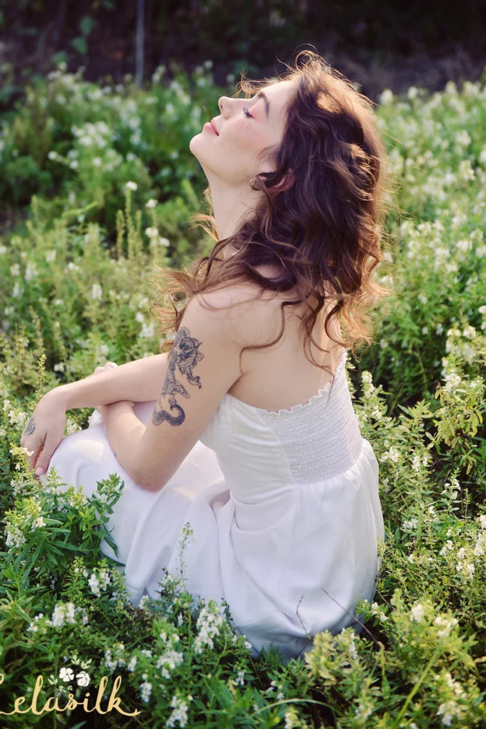 Seashell Silk Dress - Ivory Silk Dress - Long Silk Dress