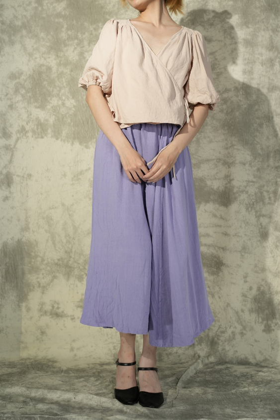 Elbow Sleeve Wrap Shirt- Cream- Like New- Worn Once For Photoshoot