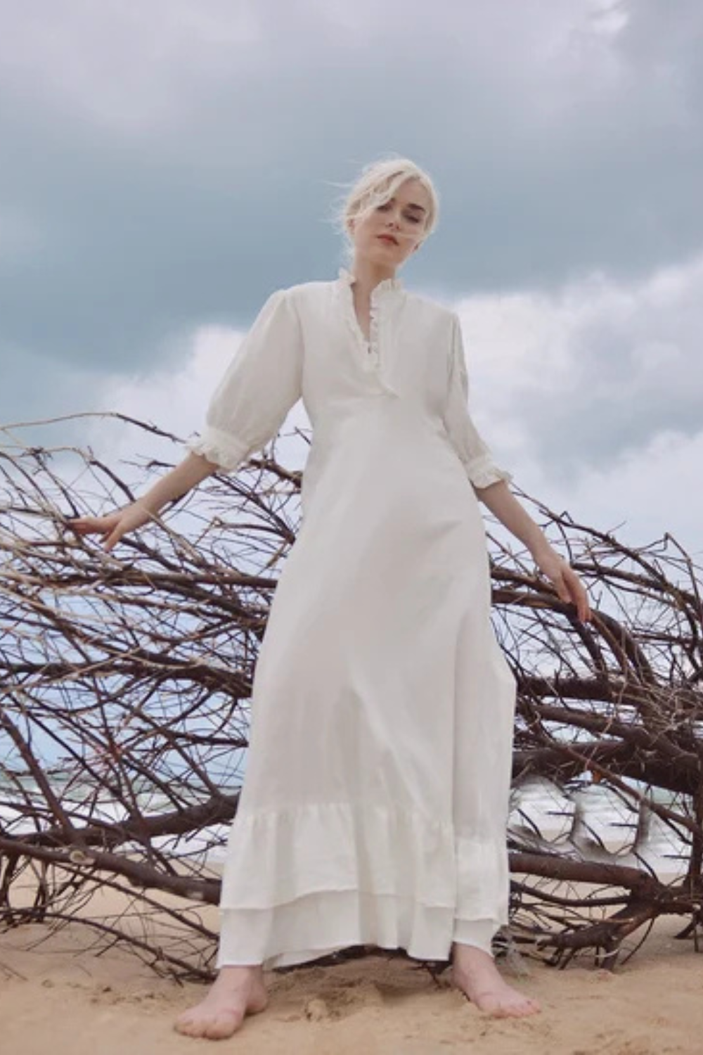 Cotton Tunic Dress - Cotton Kaftan Dress - Organic Cotton Clothing