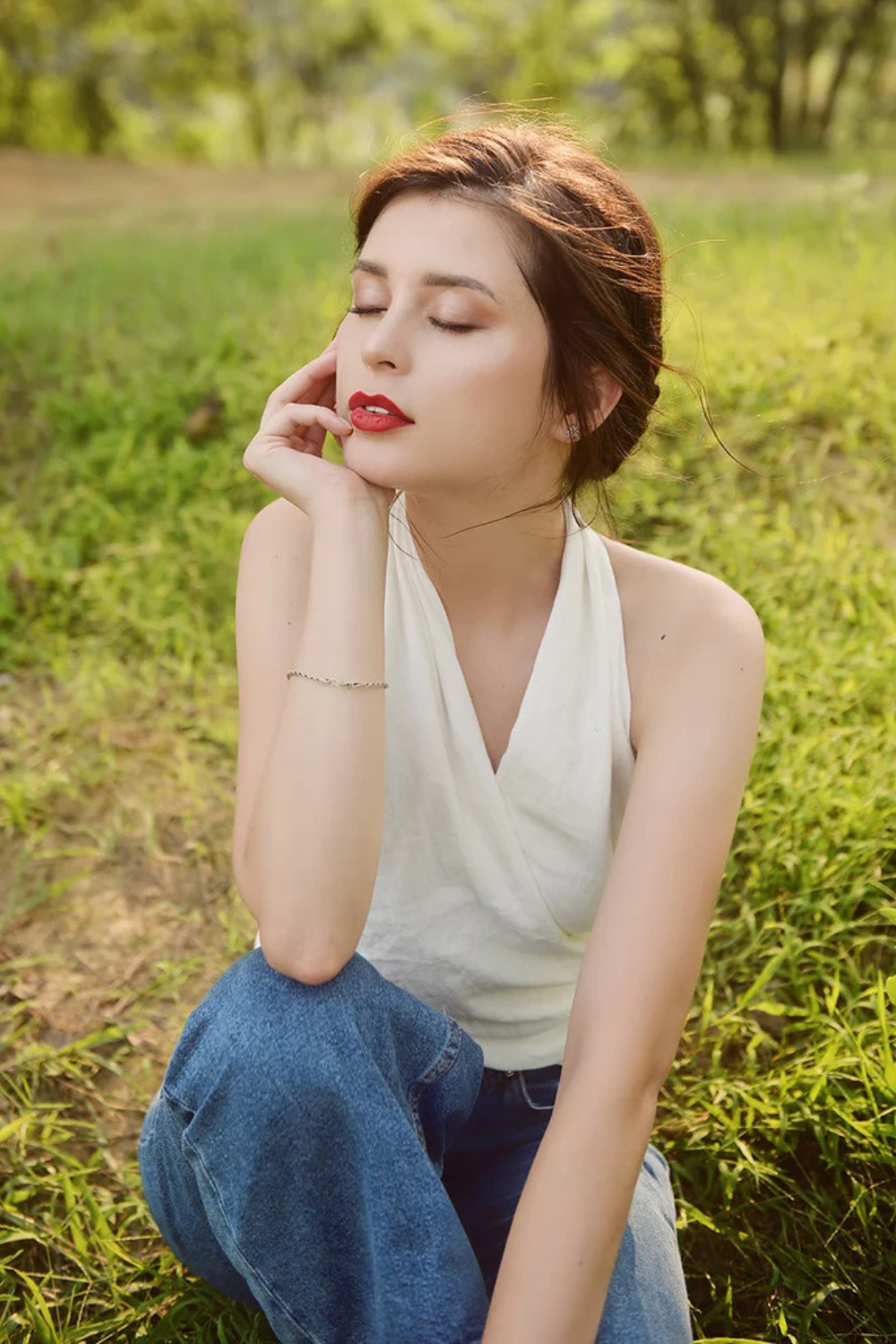 Low-back Linen Top - Cotton Wrap Top - Linen Crop Top - Natural Fabric