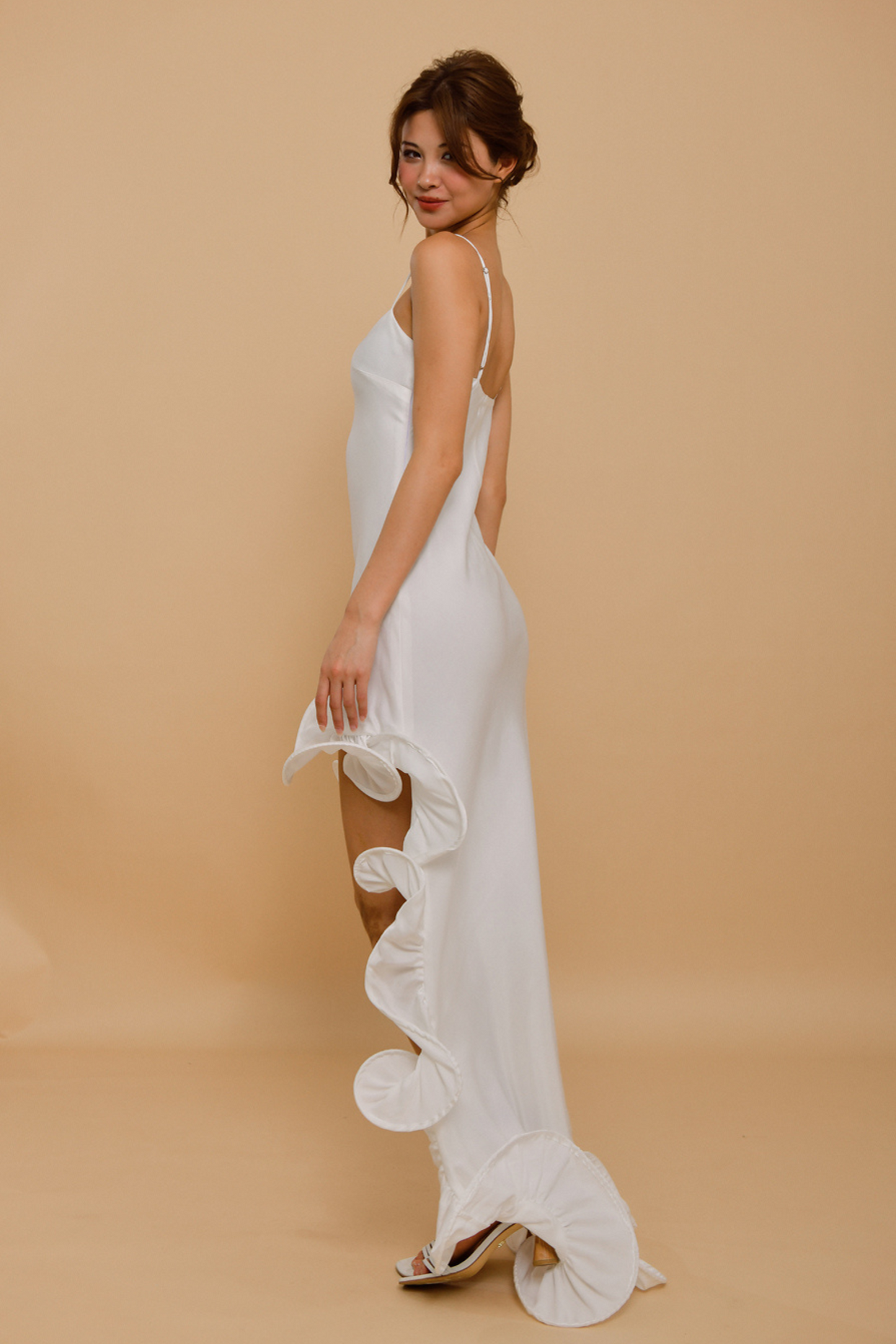 BLAIR Silk Wedding Dress with Ruffle Detail