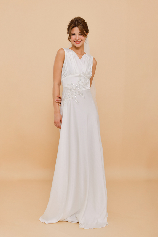 MARIELLE Embellished Silk Wedding Gown