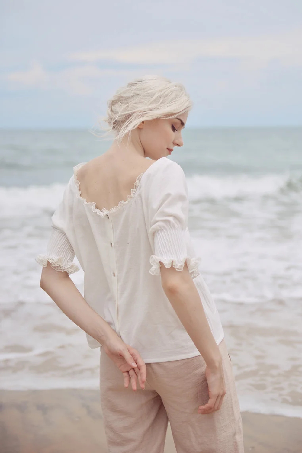 Women Linen Blouse -  Cotton Top for Women - Linen Loose Blouse - Cotton Summer Top