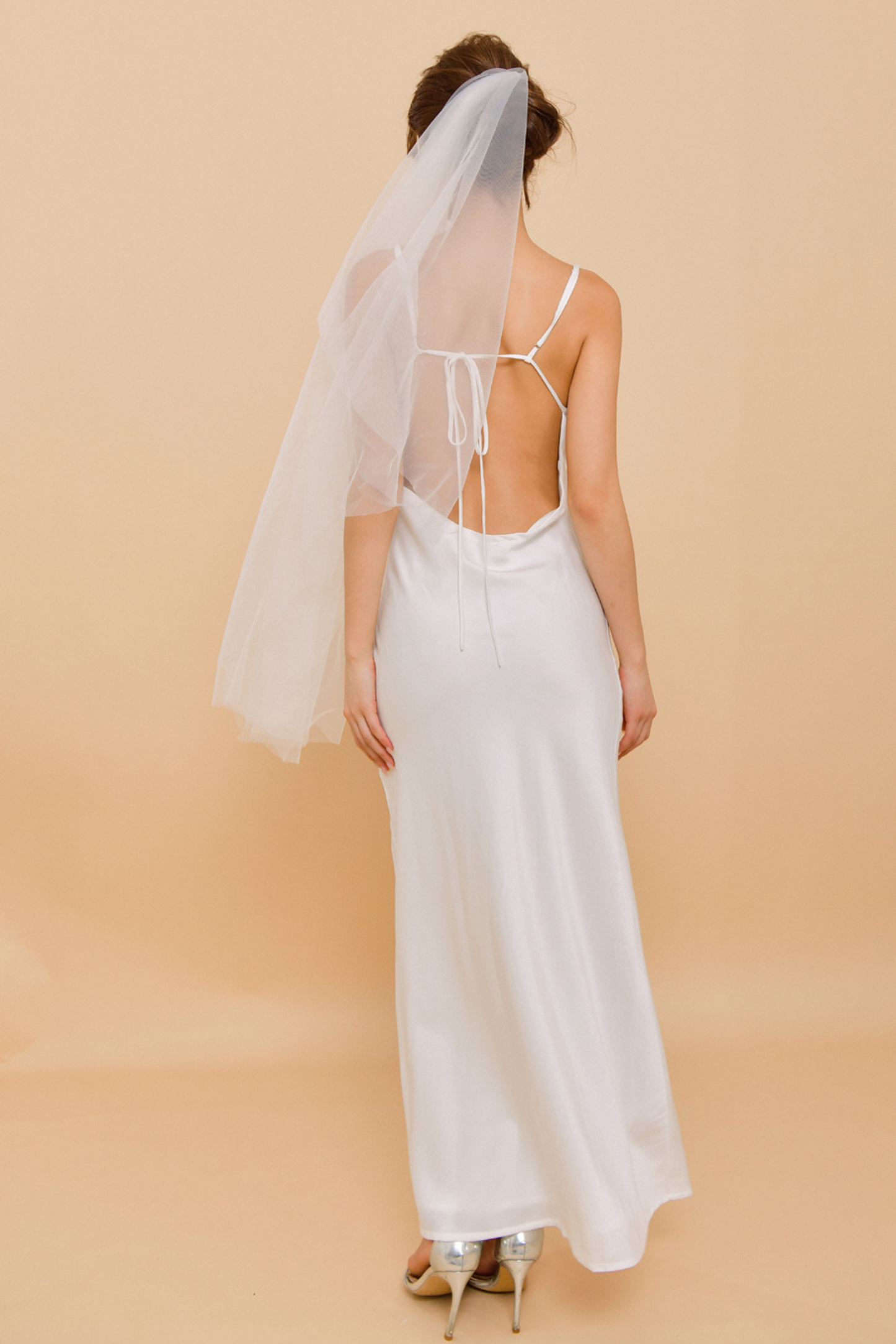 GIGI Spaghetti Strap Silk Wedding Dress