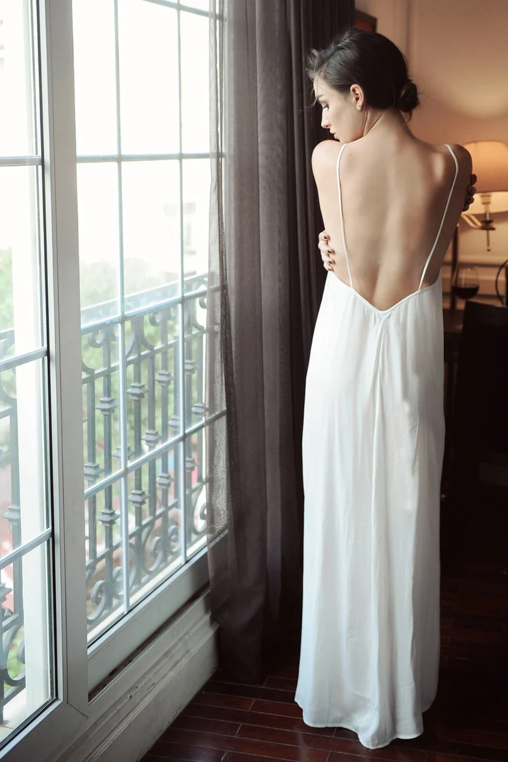 Maxi Backless Silk Slip Dress