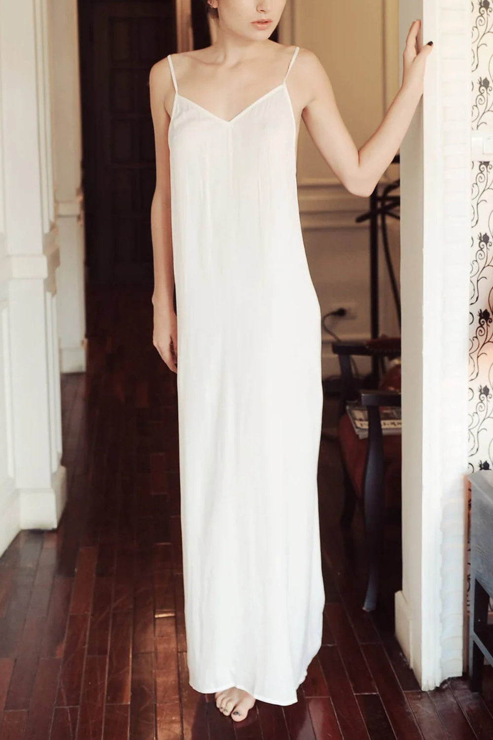 Maxi Backless Silk Slip Dress