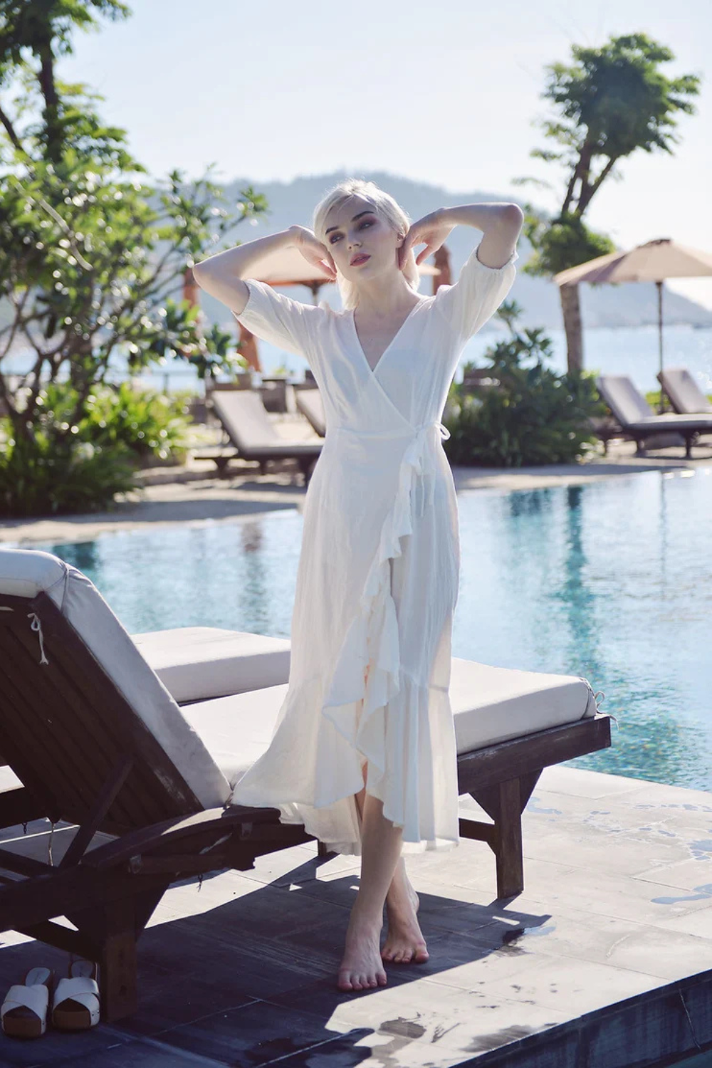 Organic Cotton Linen Wrap Dress