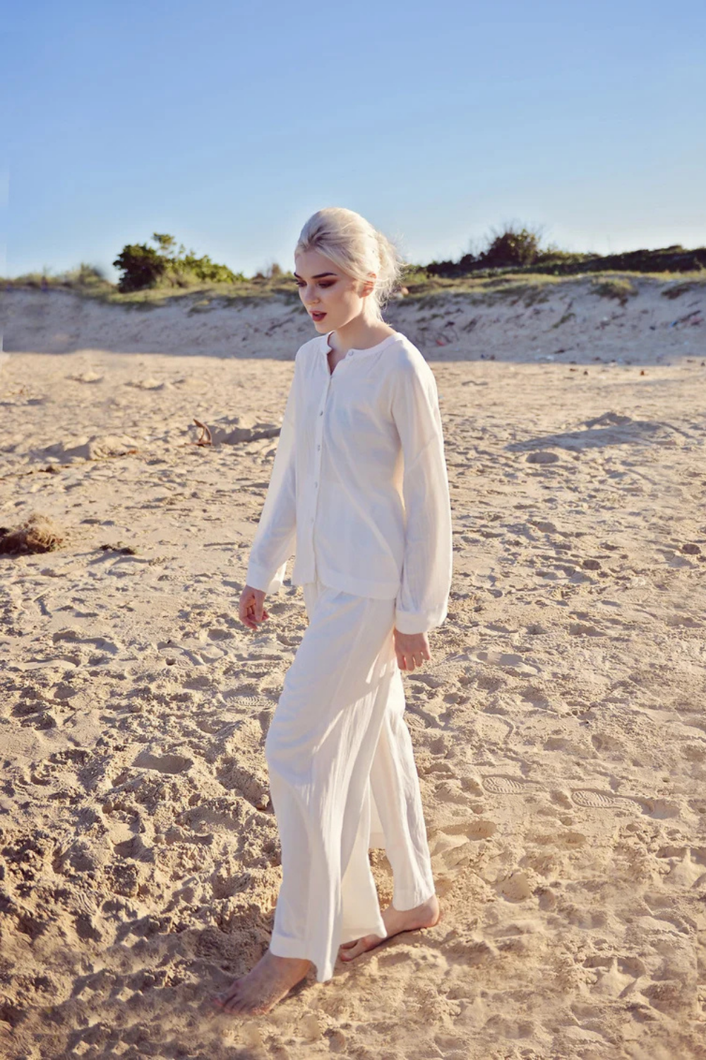 Linen Pajamas Women - Linen Cotton LoungeWear - Comfy Cotton Nightwear - Women Cotton Pjs