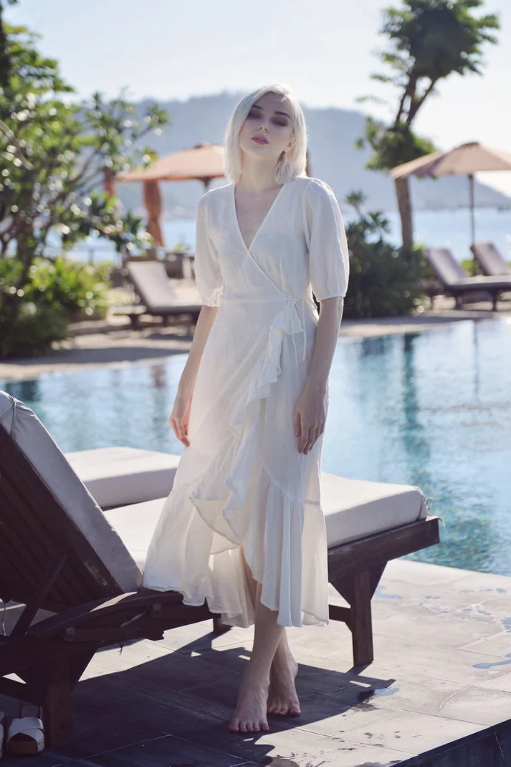Organic Cotton Linen Wrap Dress