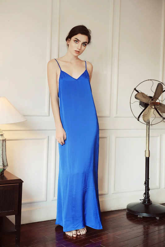 Silk Slip Dress - Openback Silk Dress - Silk Dress Sleepwear - Maxi Silk Dress